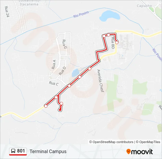 801 Bus Line Map