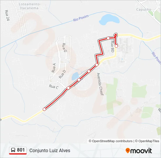 801 Bus Line Map