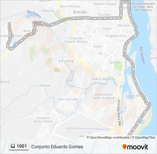 1001 Bus Line Map