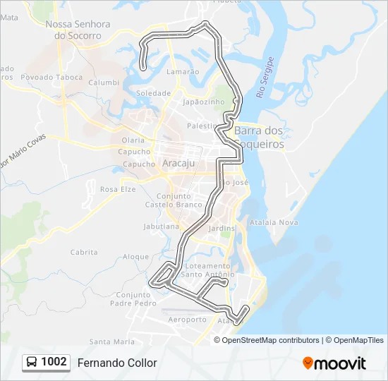 1002 Bus Line Map