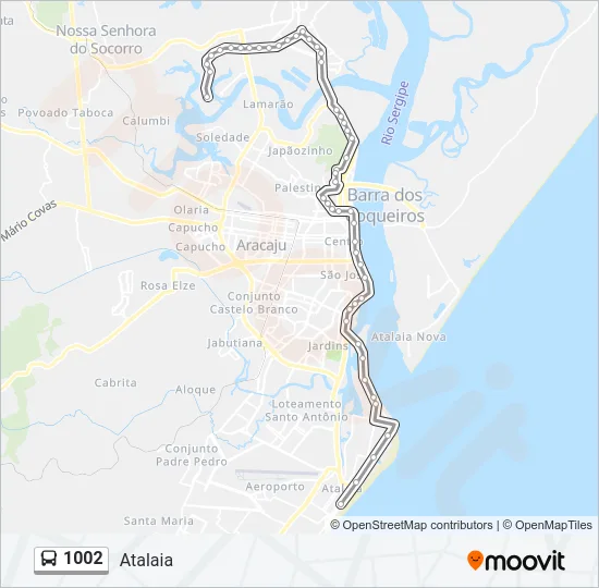 1002 Bus Line Map