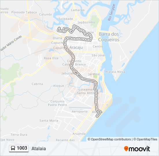 Mapa de 1003 de autobús