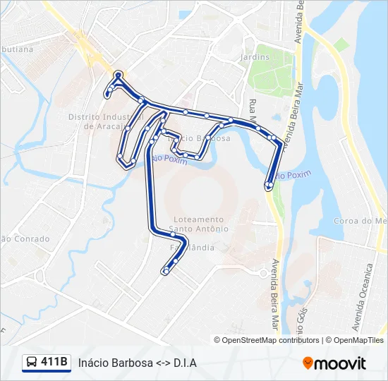 411B Bus Line Map