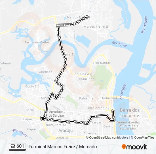601 Bus Line Map