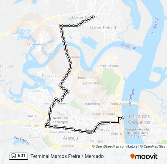 601 Bus Line Map
