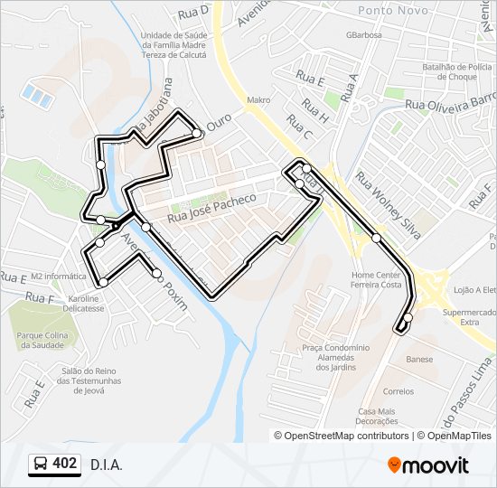 Mapa de 402 de autobús