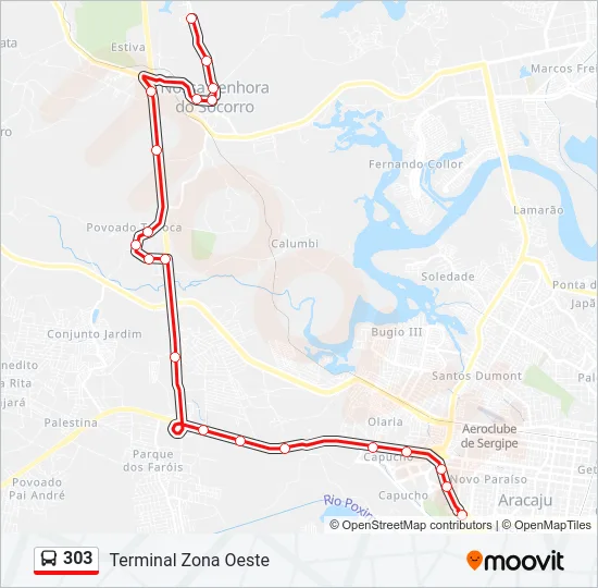 303 Bus Line Map