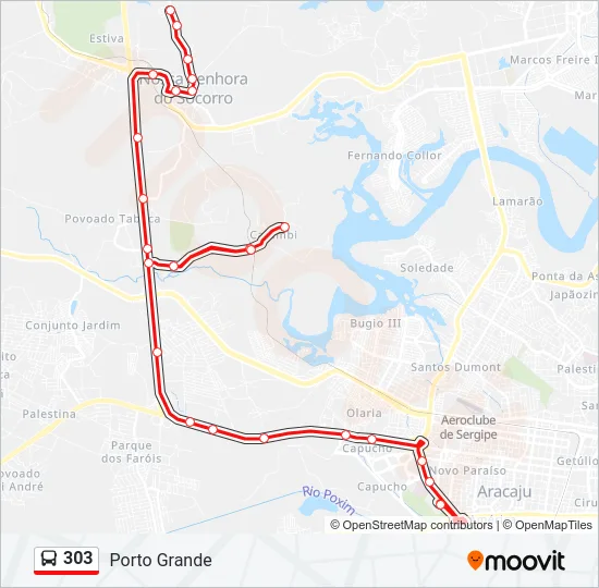 303 Bus Line Map
