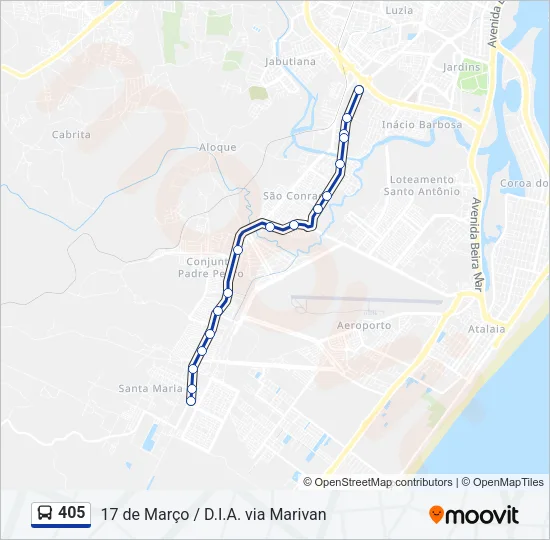 405 Bus Line Map