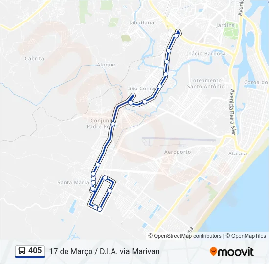 405 Bus Line Map