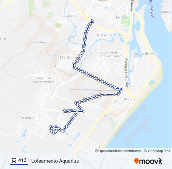 413 bus Line Map