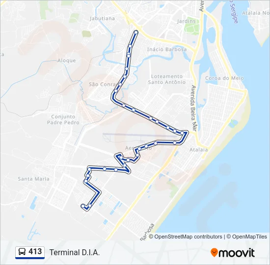 413 Bus Line Map