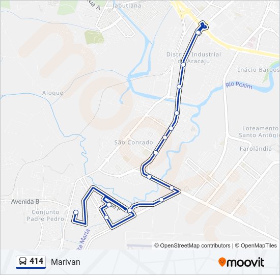 Mapa de 414 de autobús