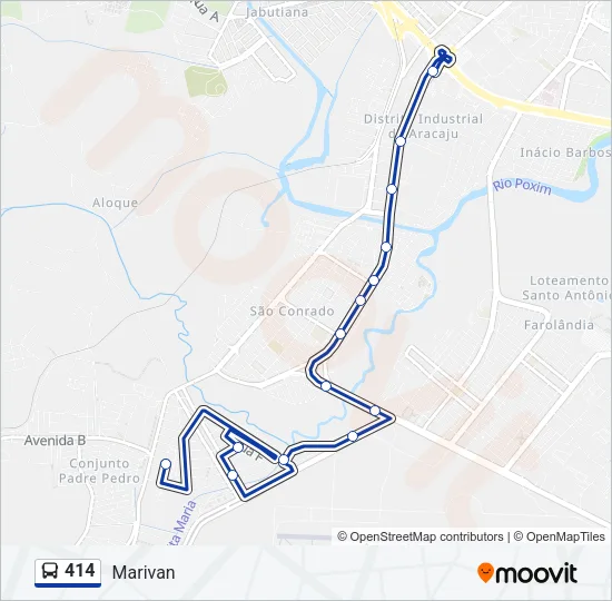 414 Bus Line Map