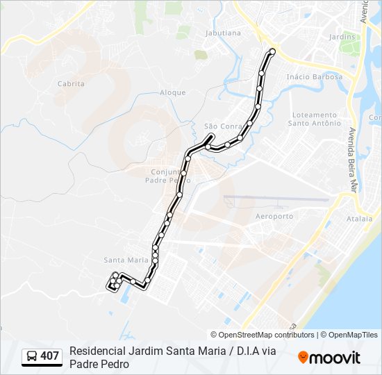 Rota da linha 407: horários, paradas e mapas - Residencial Jardim Santa  Maria (Atualizado)