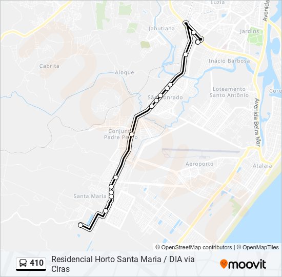 410 bus Line Map