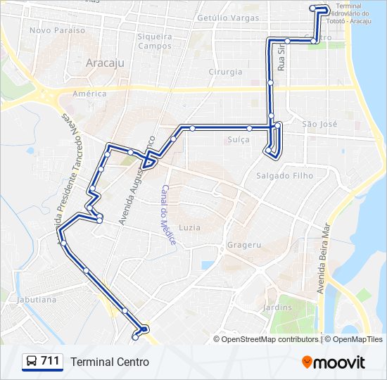 Mapa de 711 de autobús