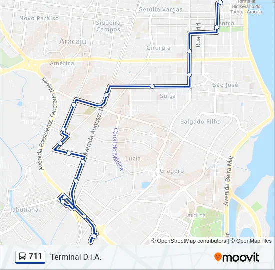 711 Bus Line Map