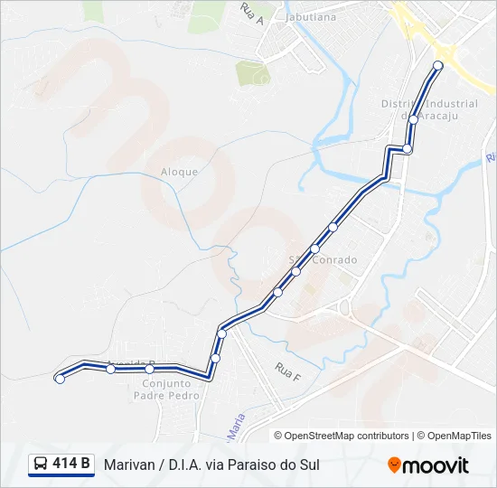 414 B Bus Line Map