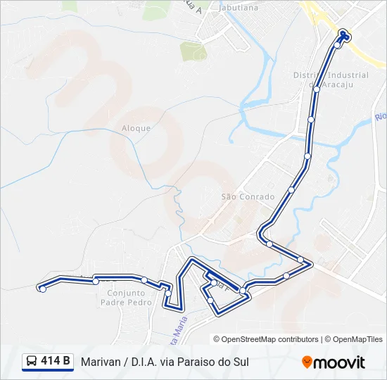 414 B Bus Line Map