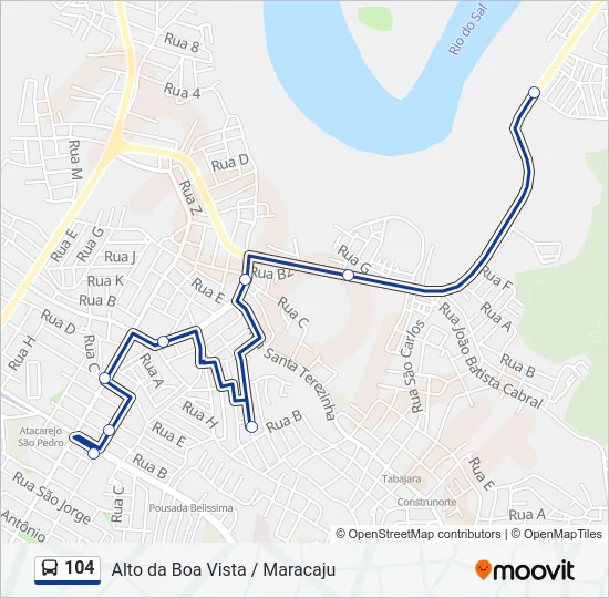 104 Bus Line Map