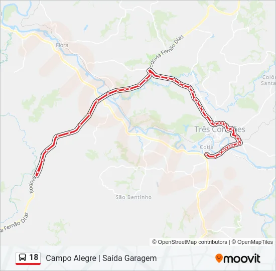 18 Bus Line Map