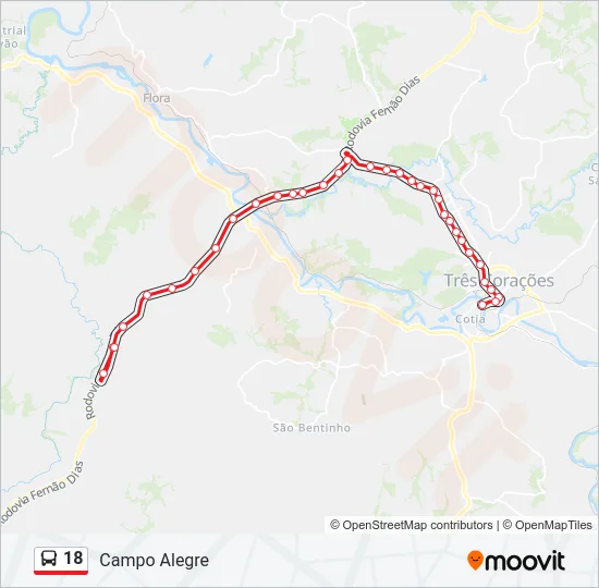 18 Bus Line Map