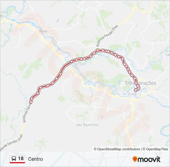 18 Bus Line Map
