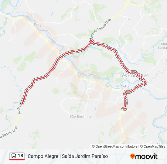 18 Bus Line Map
