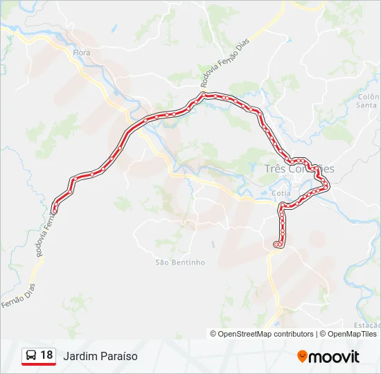 18 Bus Line Map