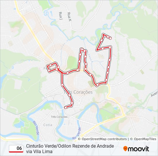 Mapa da linha 06 de ônibus