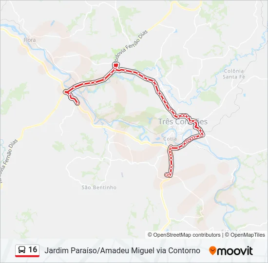 16 Bus Line Map