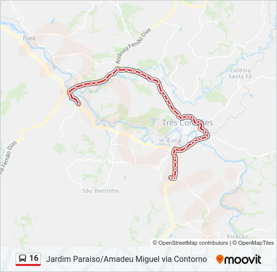 16 Bus Line Map