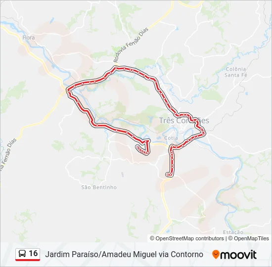 16 Bus Line Map