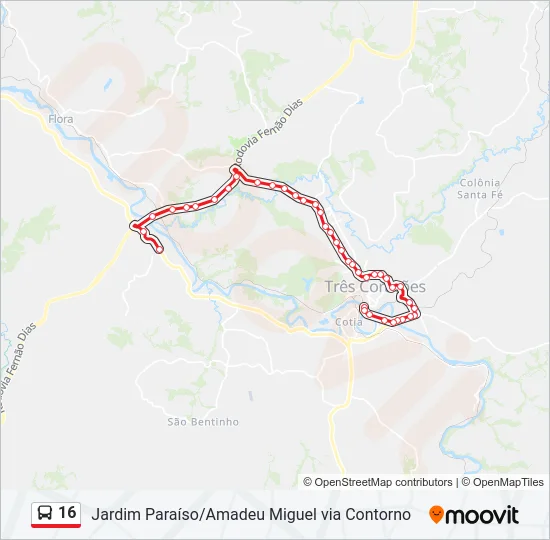 16 Bus Line Map