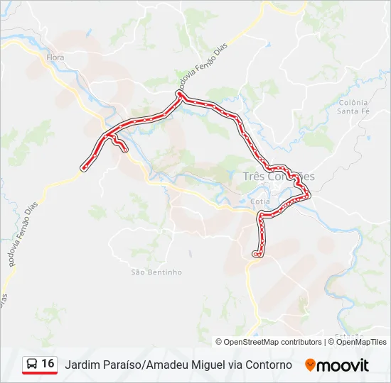 16 Bus Line Map