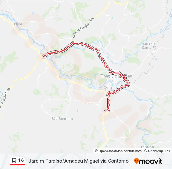 16 Bus Line Map