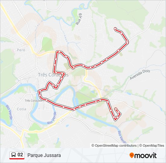 Mapa da linha 02 de ônibus