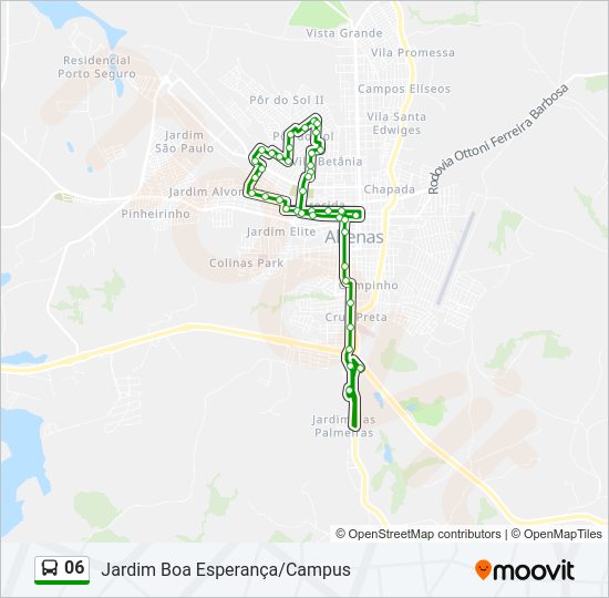 Mapa da linha 06 de ônibus
