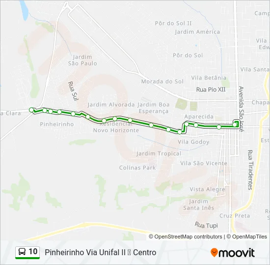 10 Bus Line Map