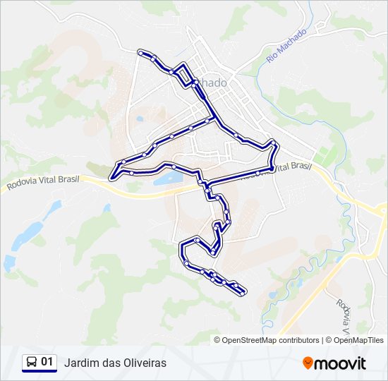 Mapa da linha 01 de ônibus