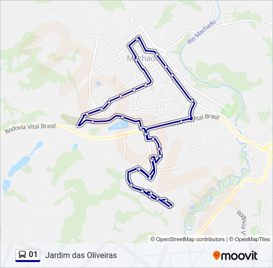 Mapa da linha 01 de ônibus