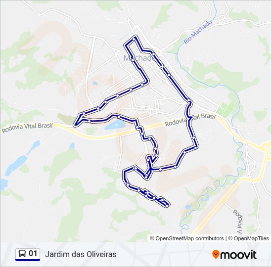 Mapa da linha 01 de ônibus