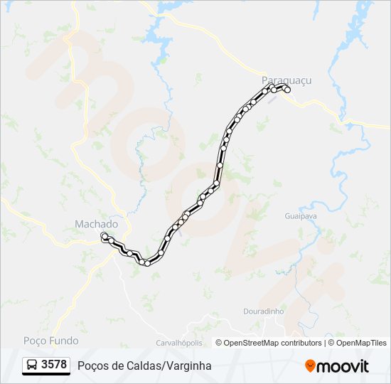 Mapa da linha 3578 de ônibus