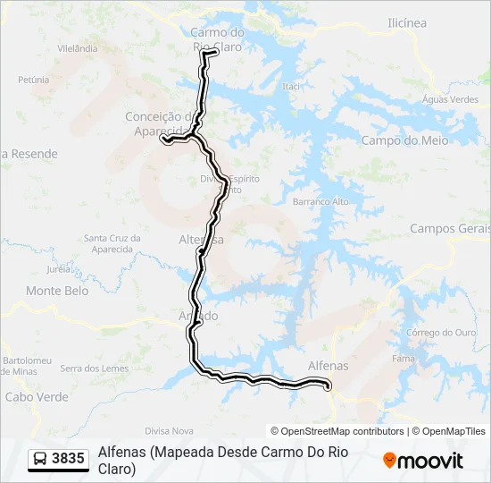 3835 Bus Line Map