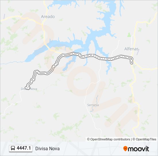 Mapa da linha 4447.1 de ônibus