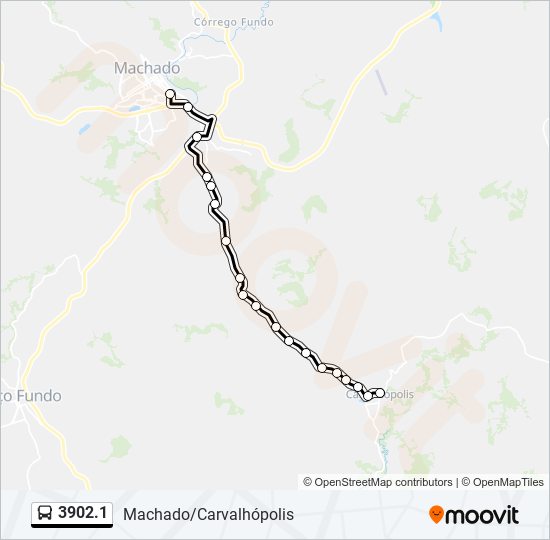 Mapa da linha 3902.1 de ônibus