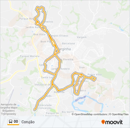 Mapa da linha 00 de ônibus