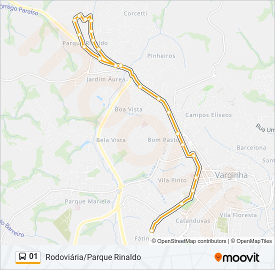 Mapa de 01 de autobús