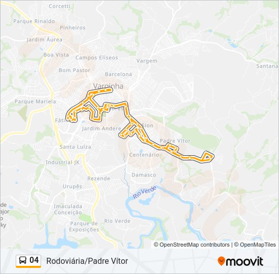 Mapa da linha 04 de ônibus